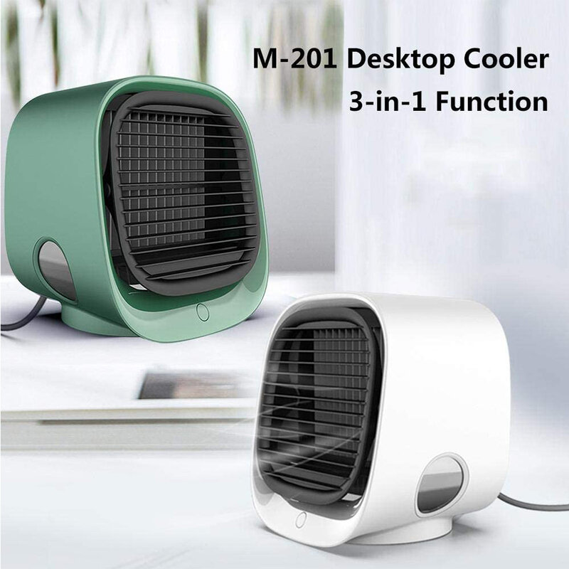 Ar Condicionado Portátil e Umidificador, Ventilador de Refrigeração Silencioso, Ar Condicionado, Purificador, 3 Velocidades, Desktop, Casa, Sala, Escritório