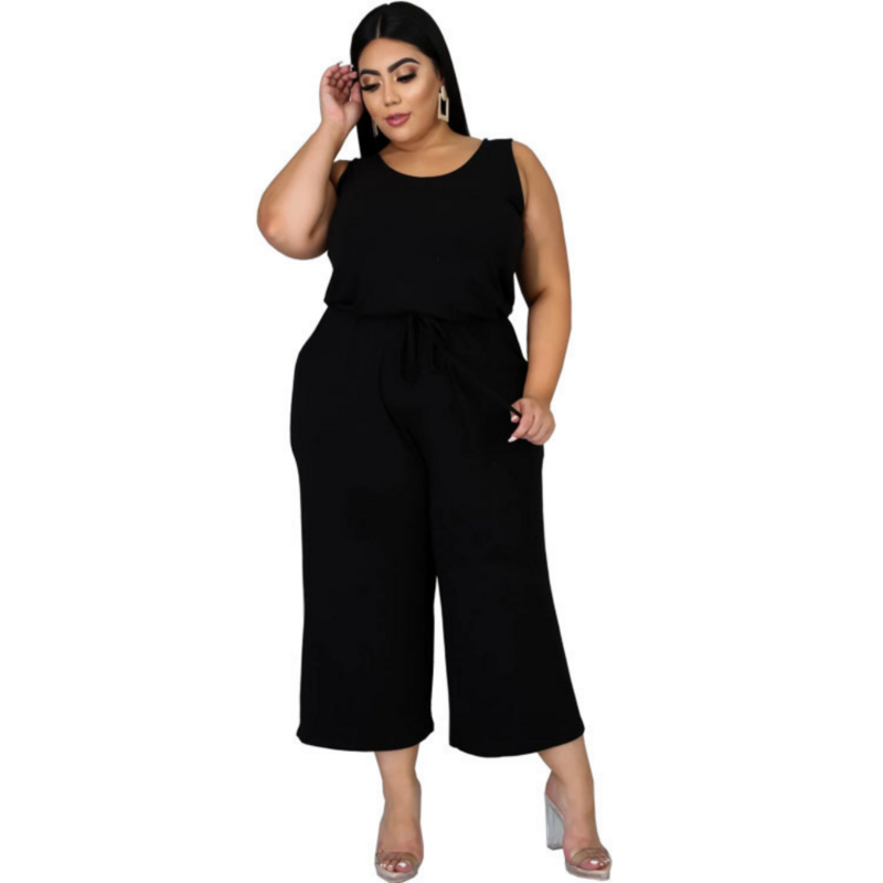 SOMO Plus Size Overalls for Women Summer Jumpsuit Outfits Solid Color Casual Wide Leg Suspender Pants Wholesale Dropshipping