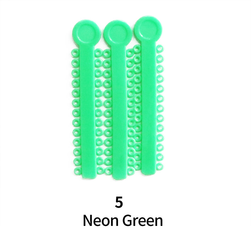 1040Pcs I Type  Latex-Free Clear Green Rubber Ligature Tie for Orthodontic