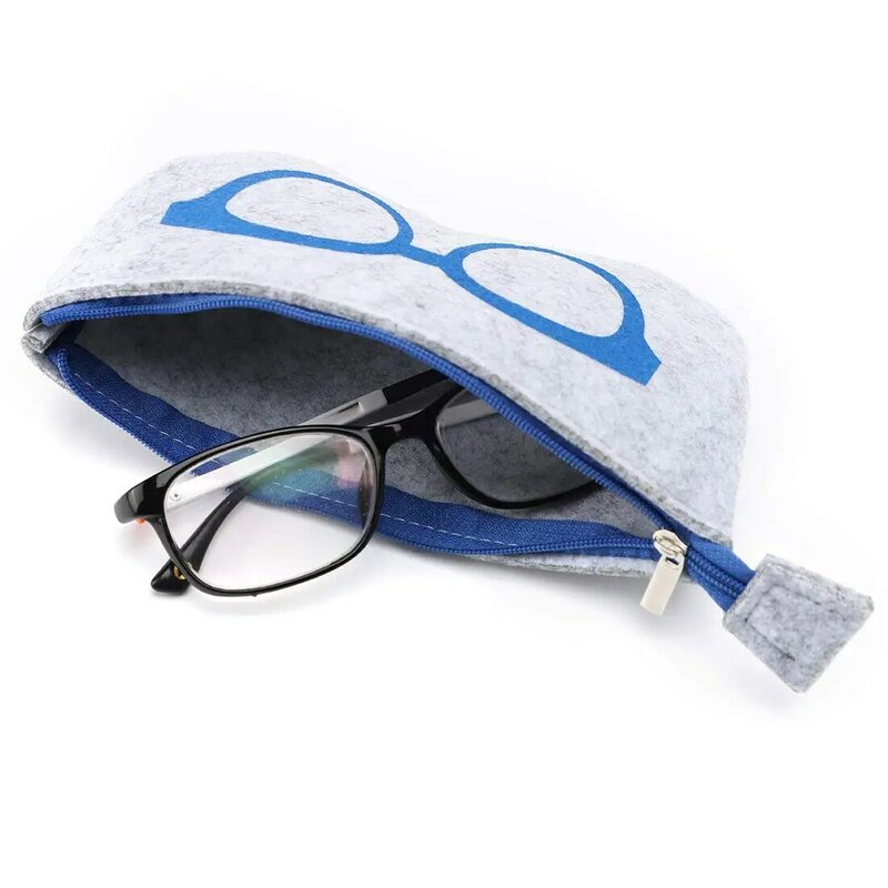Zipper Glasses Case Portable Wool Felt Cloth Glasses Bag Eyeglasses Cases Pen Students Storage Bags Eyewear Accessories 2023 New