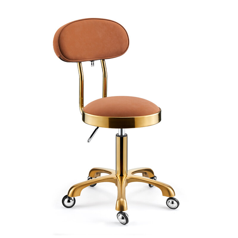 Hairdresser Stools  Leather Round Beauty Manicure Stool Barber Chairs Salon Shaving Esthetician Stool With Wheels Rotating Chair