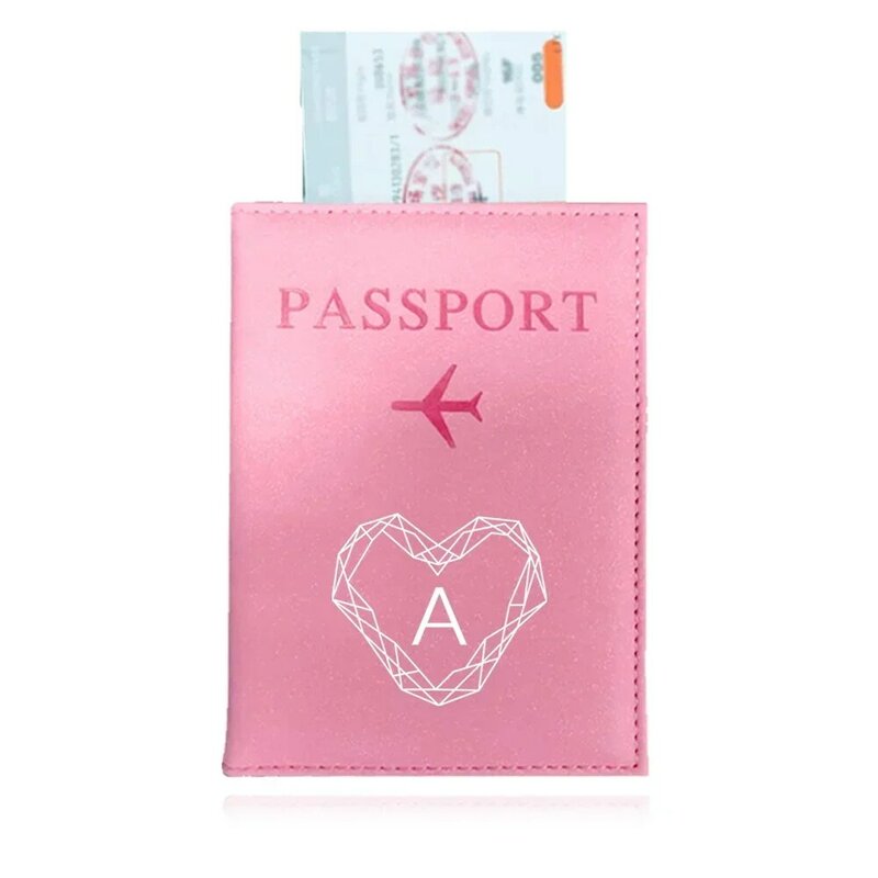 패션 엠보싱 여성 여권 커버, 다이아몬드 글자 인쇄, 여아 남아 ID 카드홀더 여행 티켓, 여권 케이스, 드롭 배송