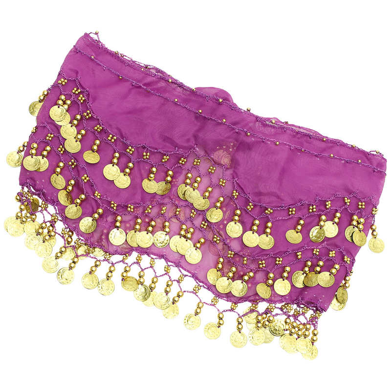 Chiffon Dangling Towel 3 Rows 128 Purple Skirt Decor for Belt Party Activity Game Gift- Purple