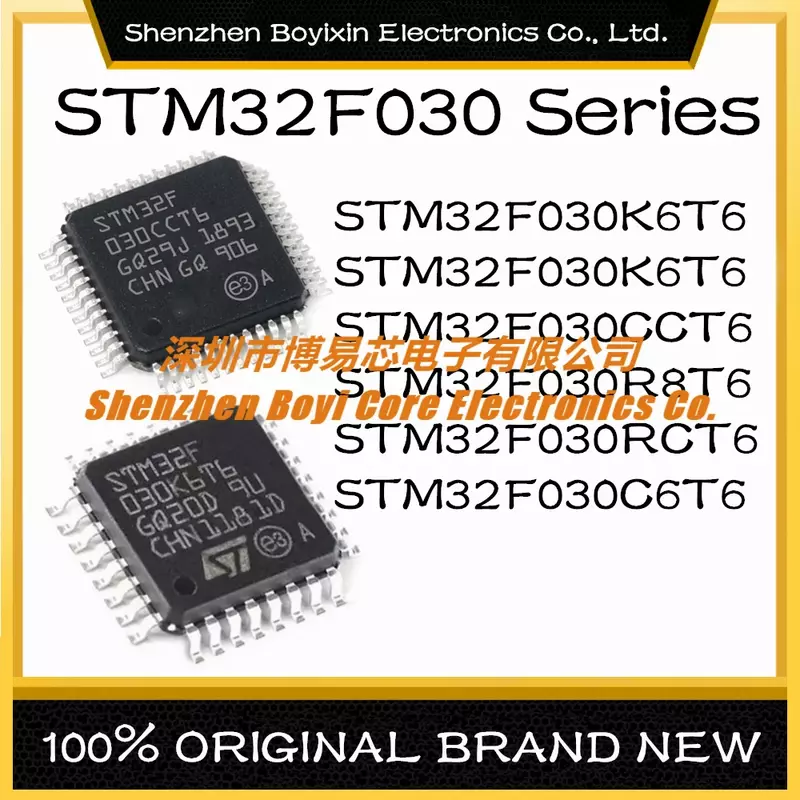 Microplaqueta de STM32F030K6T6 IC, STM32F030C8T6, STM32F030CCT6, STM32F030R8T6, STM32F030R8T6, STM32F030C6T6, microcomputador, MCU, MPU, SOC
