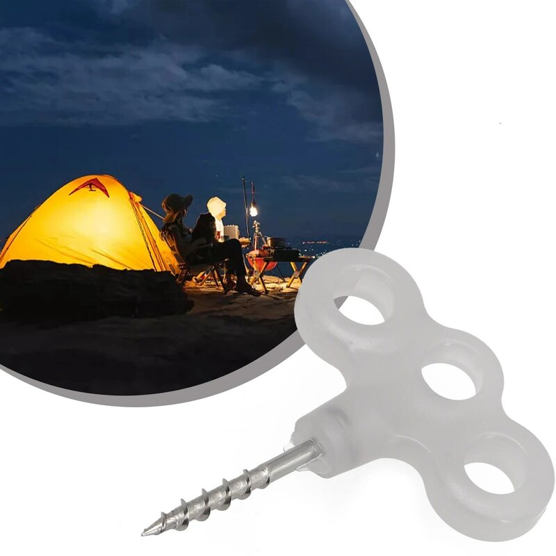 1Pcs 65x55x30mm White/black Camping Luminous Tent Screw Peg Nail Spike Hook Rope Tree Decking Travel Peg Tent Accessories