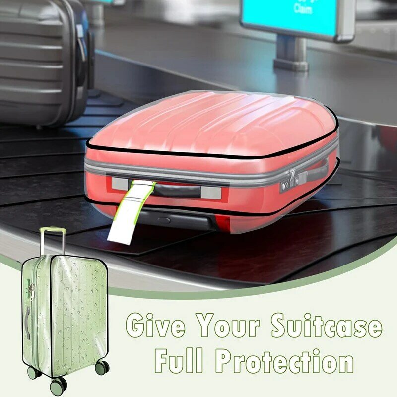 Protector de cubierta de equipaje de PVC transparente, 20/24/28 pulgadas, impermeable, a prueba de polvo, 3 piezas