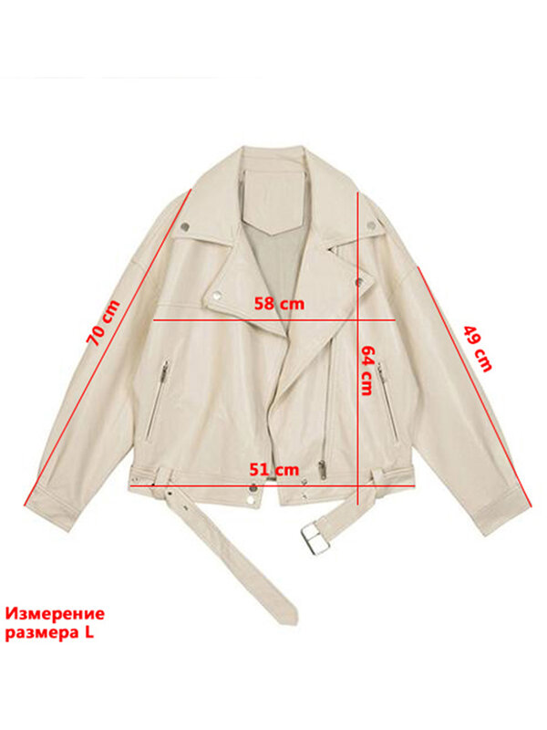 FTLZZ jaket motor kulit Pu wanita, jaket kasual longgar wanita musim semi baru 2024 dengan sabuk warna polos