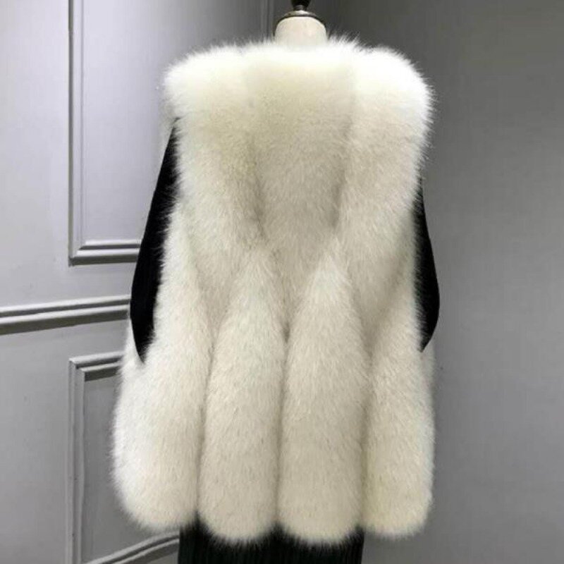 2023 jesienno-zimowa nowa damska płaszcz ze sztucznego futra średniej długości kamizelka modna kamizelka kobiety na co dzień zachować ciepły Temperament