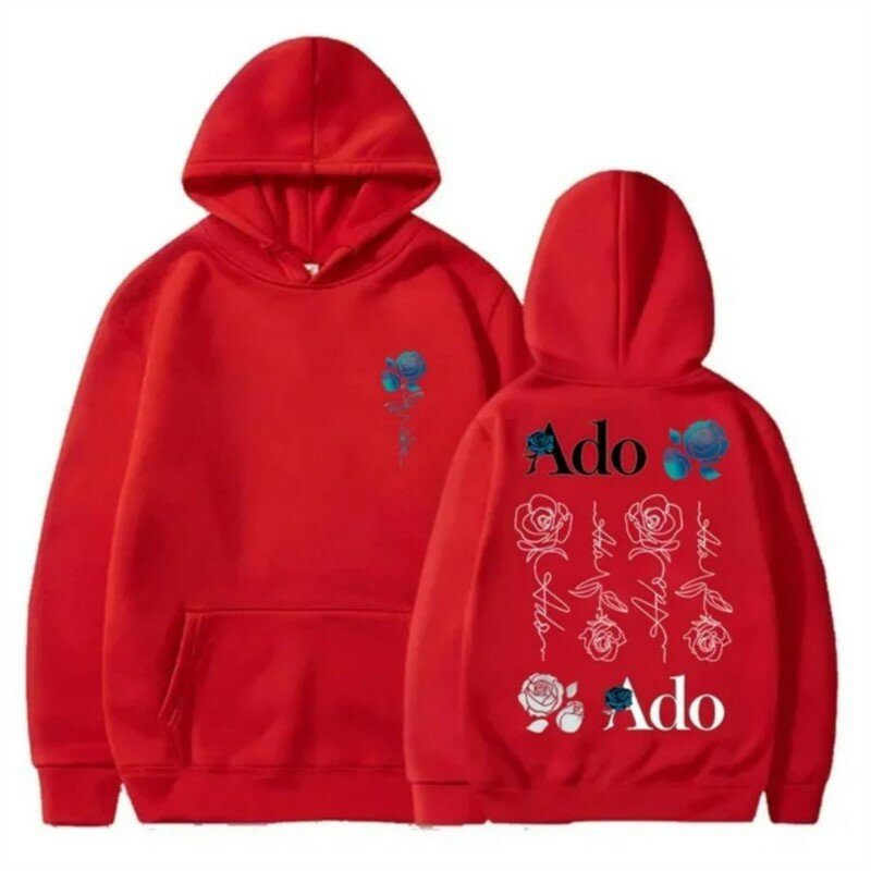 Ado Blue Rose Hoodies World Tour Merch Winter für Männer/Frauen Unisex Casuals Langarm Sweatshirt Streetwear Kapuze