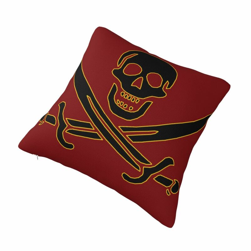 Kwadratowa poszewka na poduszkę z flagą Jolly Roger na sofę