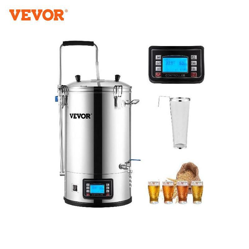 VEVOR-Home Brewer Sistema de Cerveja Elétrica com Bomba, 304 Aço Inoxidável Equipamento Kit, Tudo em Um, 35L, 110 V, 220V, 304