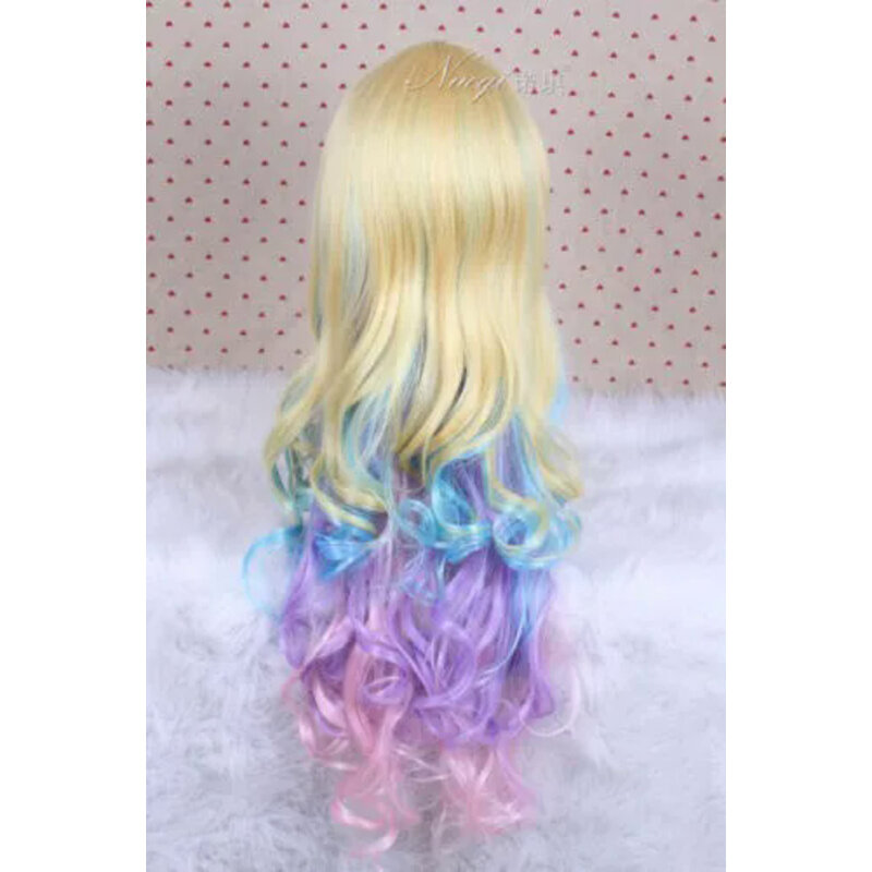Long Multy-color Wave Hair Bangs Party Hair Wigs Women