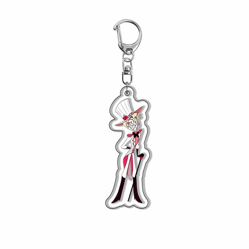 1PC Hazbin Hotels Bag Acrylic Pendants Accessories Anime Fashion Jewelry Keychain Cartoon Cute Keyring Creative brooch Gift
