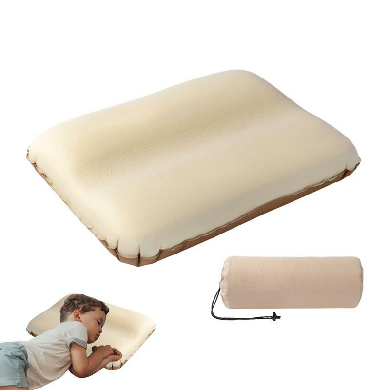 Travesseiro inflável portátil para camping, ergonômico, confortável, lavável, ultraleve, para camping