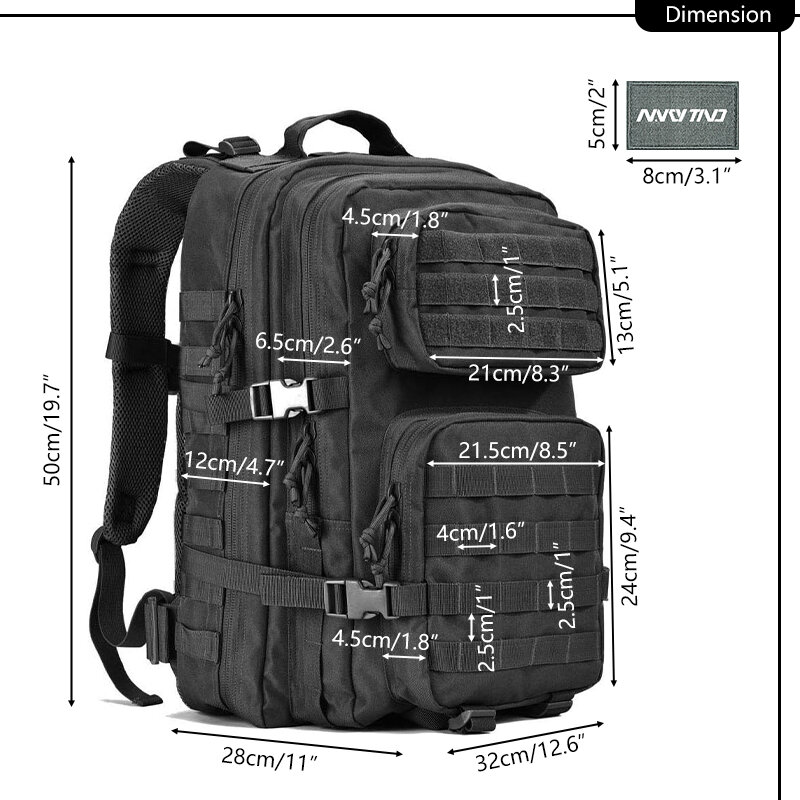 Тактический армейский рюкзак 3p с системой Molle, военный рюкзак для охоты, аксессуары, прочный штурмовой нейлоновый рюкзак, спортивный черный нарукавник