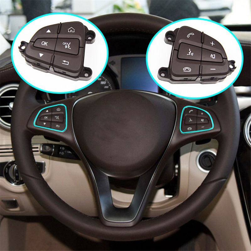 Botones de interruptor de Control de volante de coche multifunción para Mercedes BENZ C GLC clase W205 A0999050200 A0999050300 marrón