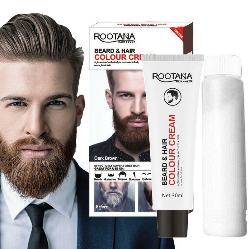 NEW Men Beard Black Dye Tint Cream Mustache Beard Coloring Cream Semi-permanent Men's Fashion Modelling Tool Black Brown Color
