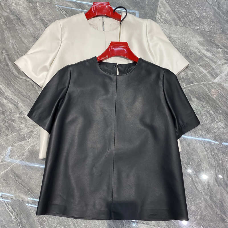 女性の半袖シープスキンコート,新しいセクシーな半袖服,黒,2023