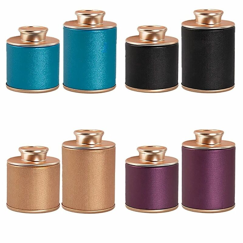 1Pcs Portable Solid Mini Empty Small Tea Tin Can Household Green Black Tea Sealed Jar Travel Packaging Box Paper Tan Storage Can