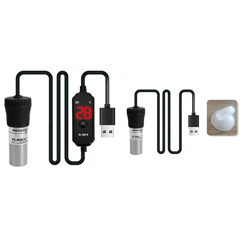 Нагреватель для аквариума, регулируемый Погружной нагреватель для аквариума, 20 Вт/25 Вт, цифровой дисплей, внешний регулятор температуры, мини USB, 18-34 °C