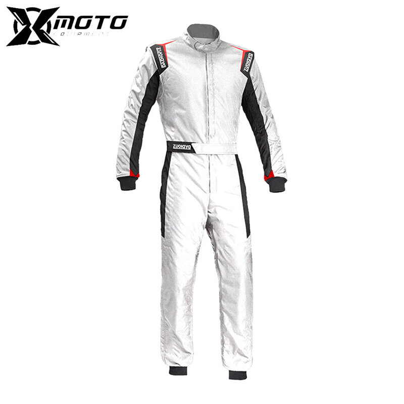 Mono de carreras impermeable para motocicleta, chaqueta blanca resistente, transpirable, secado rápido, trajes de Go-kart