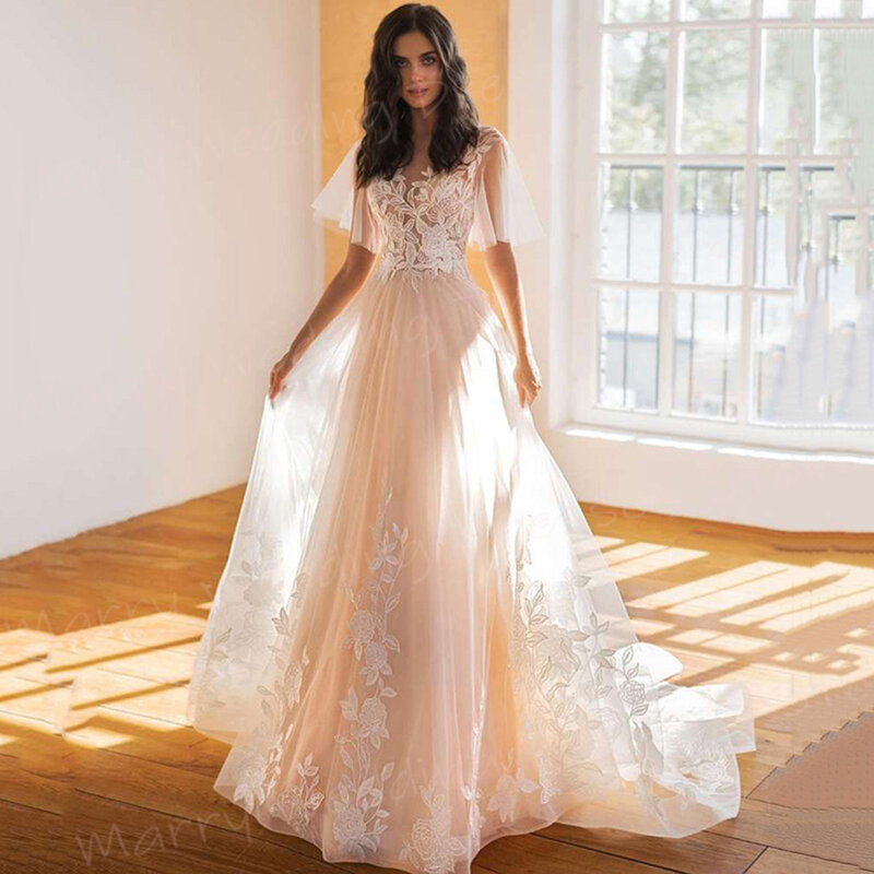 Женское винтажное свадебное платье It's yiiya, белое кружевное платье А-силуэта на пуговицах с аппликациями на лето 2019