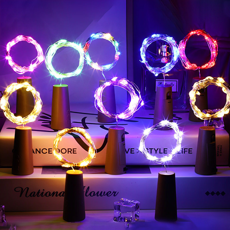 코르크 모양의 병 마개 라이트, 유리 와인 LED 구리 와이어 스트링 조명, 크리스마스 조명, 파티 웨딩 장식, 2M, 20LED