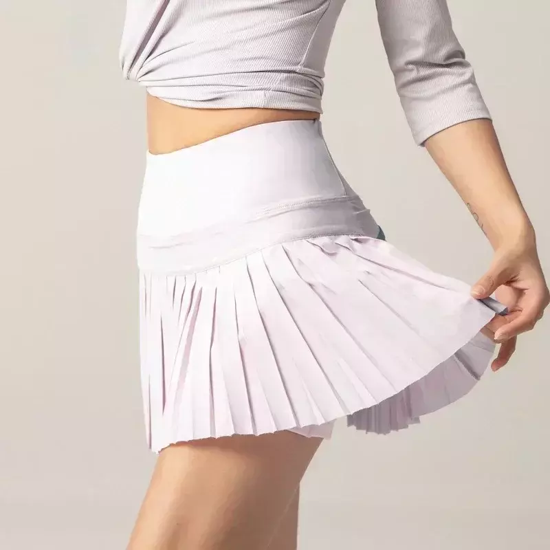 Lemon-Mini jupe plissée de golf pour femme, vêtements de sport féminins, fitness, yoga, tennis, jogging en plein air, été