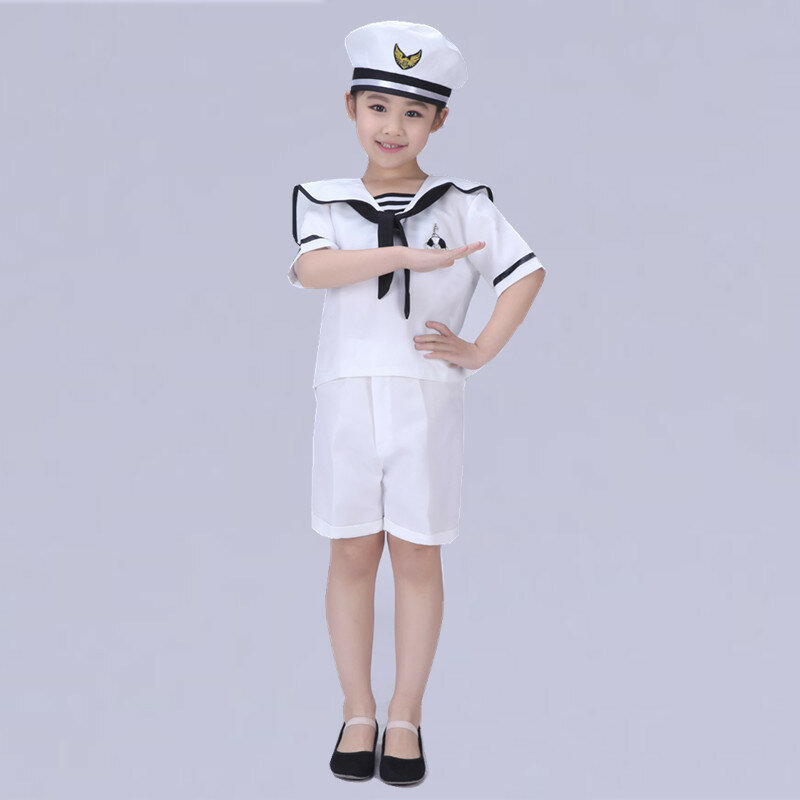 Disfraces de Cosplay de la Marina de Halloween para bebés, traje del ejército, uniforme de marinero, ropa de escenario, Ropa de baile de rendimiento
