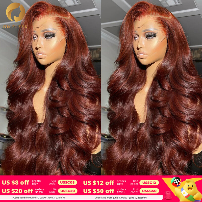 13x4 Reddish Brown Body Wave Lace Frontal Human Hair Wig 13x6 Hd Lace Frontal Wigs Glueless Human Hair Wig Brazilian Pre Plucked