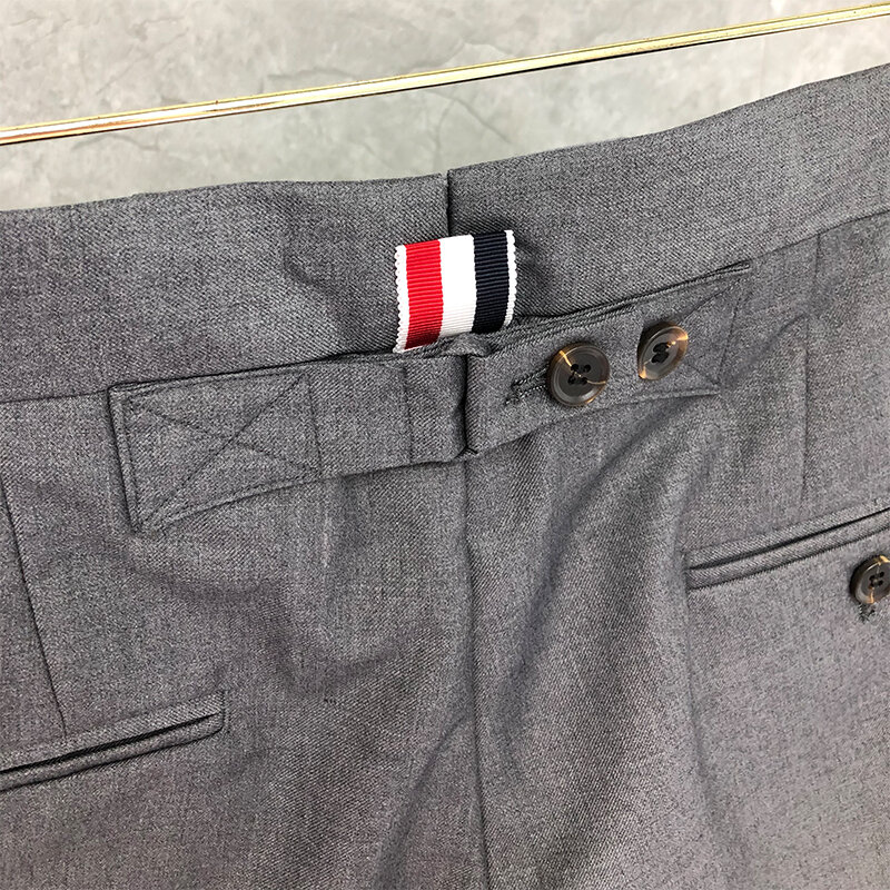 Męskie spodnie garniturowe wiosenny i jesienny nowy koreańskiej mody luksusowe marki spodnie klasyczne splot garniturowe jednolity wysoki jakości spodnie dla mężczyzn