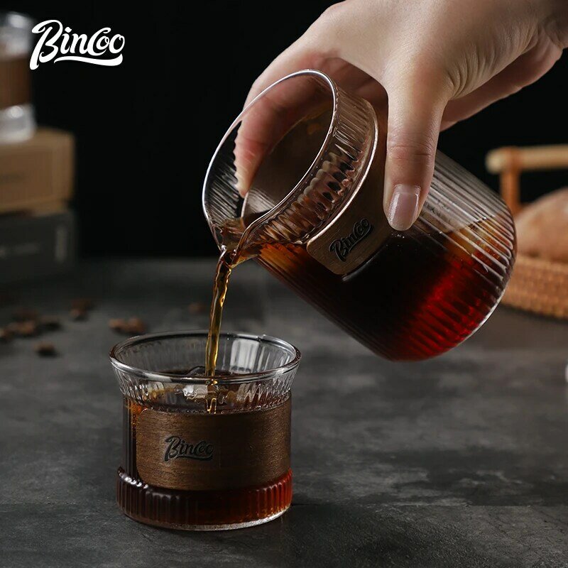 Bincoo Mão-brewed Coffee Sharing Pot Set, vidro resistente ao calor, adequado para uso doméstico e escritório, 400ml