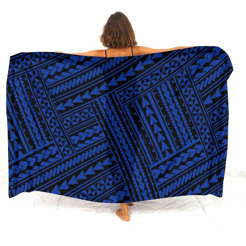 Sarong de tempérament doux pour dames, châle d'été, motif d'art personnalisé, adapté au bord de mer, club, fête à la piscine, manteau, 1 pièce