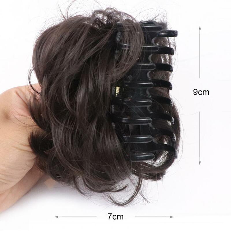Hair Bun Wig Clip Scrunchie Natural Fluffy Hair Extension acconciatura Traceless Meatball Maker filo ad alta temperatura artiglio riccio Wo