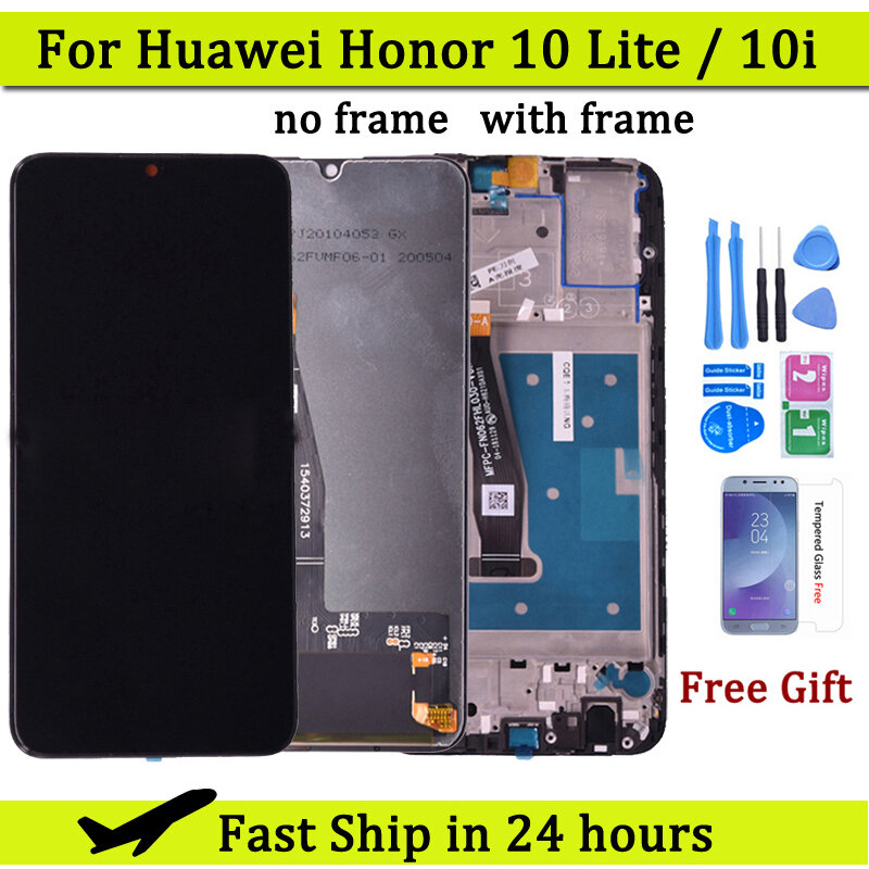 Layar LCD untuk Huawei Honor 10 Lite dengan Layar Sentuh Perakitan Digitizer dengan Bingkai Untuk Honor 10i HRY-LX1 LCD