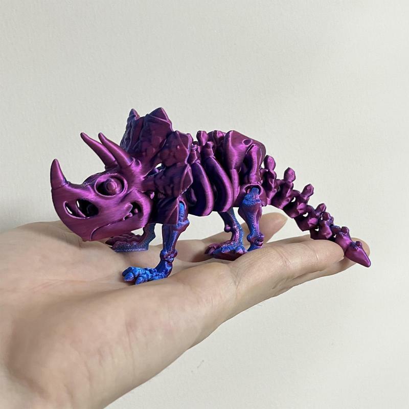 Model postaci dinozaura Triceratops wydrukowany 3D Model figurka dekoracyjne DIY Dino do pokoju dziecięcego