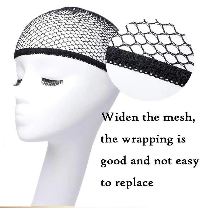 Растягивающаяся эластичная сетка для волос, черная подкладка, тканая крышка, удобные сетки для волос с открытым концом, женская шляпа высокого качества