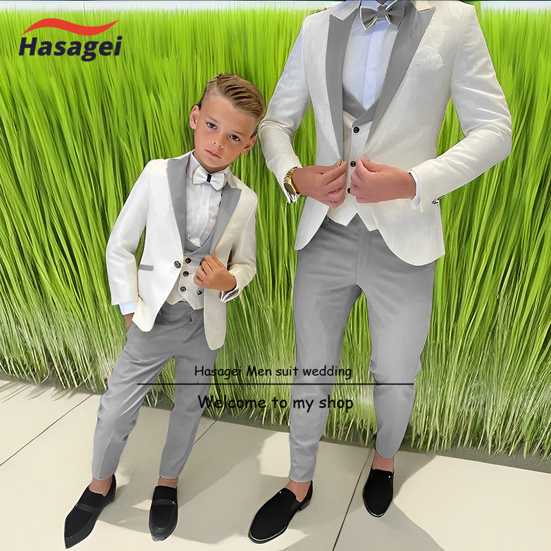 Floral Pattern Boy Suits Dinner Tuxedos Little Kids For Wedding Party Prom Suit Wear Ensembles De Blazers