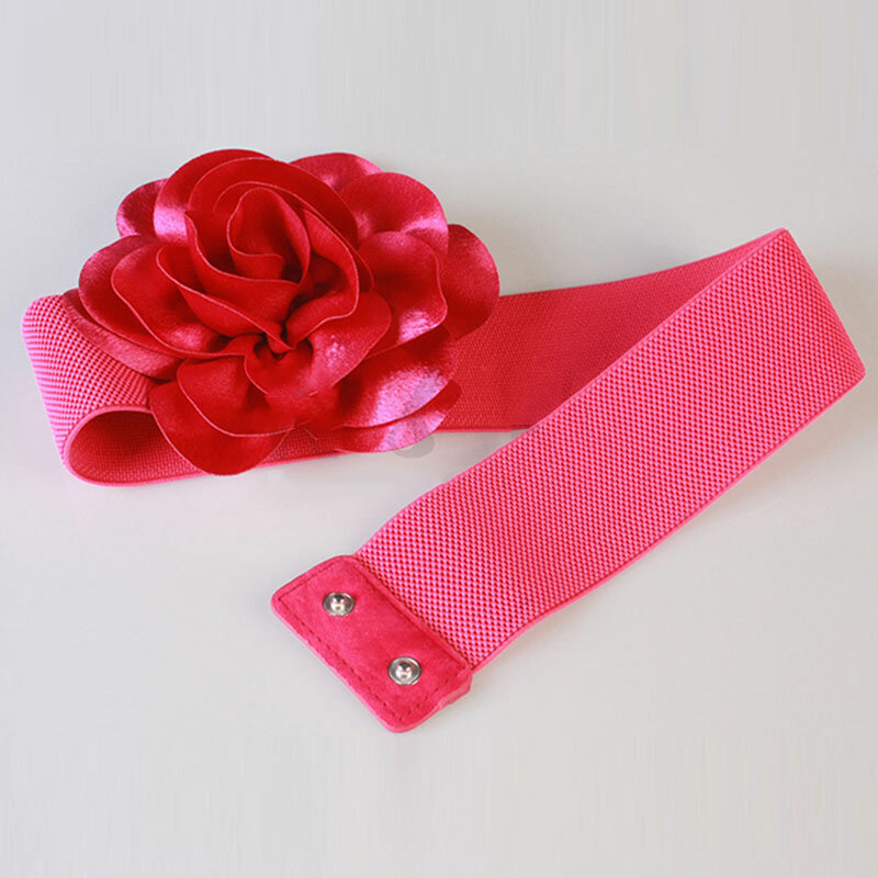 Cinturón de flores con Lazo de cinta grande para decoración de vestido, faja elástica ancha de gran tamaño, 2023