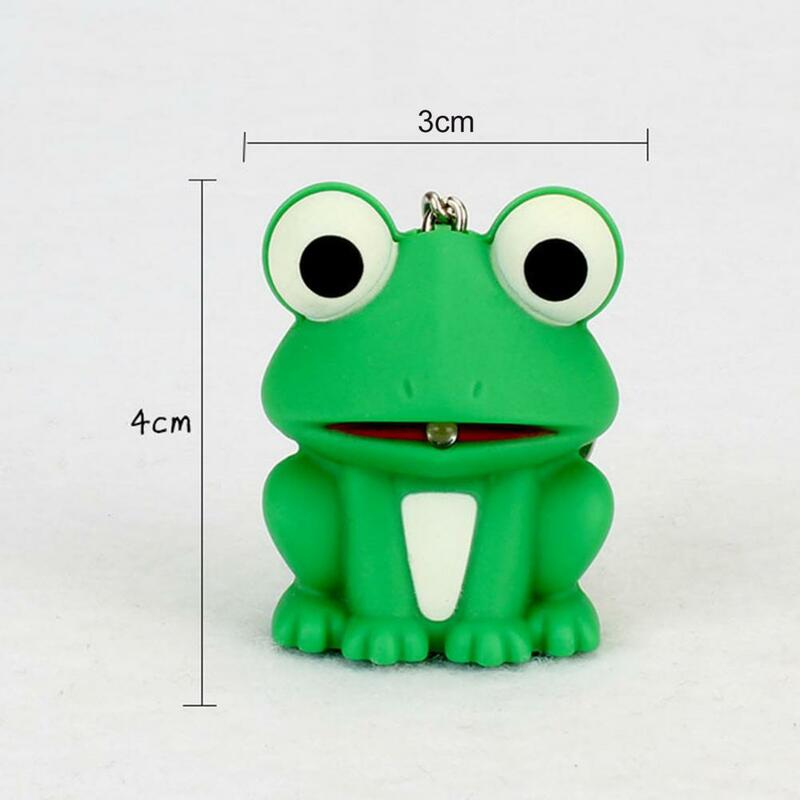 Dropshipping! Świecąca zabawka efekt dźwiękowy zabawny kształt zwierząt wbudowanej baterii urocza rozrywka ABS kreskówka żaba brelok na prezent