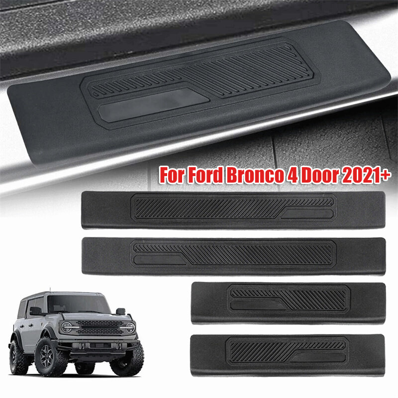 Garniture de protection de bord de porte de voiture, protection de seuil pour Ford Bronco 4 portes 2021 +, 4 pièces