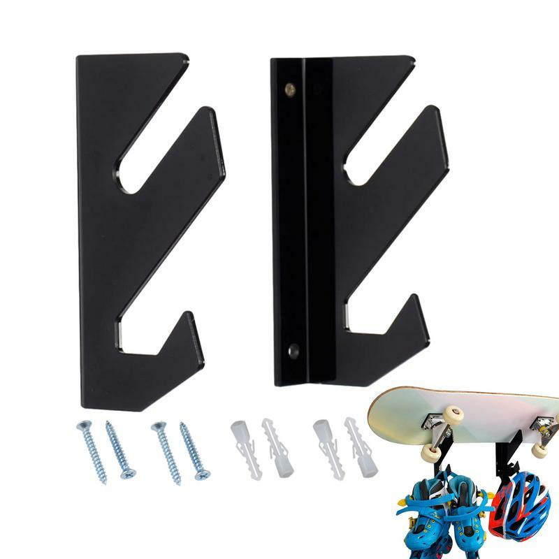 Настенный акриловый стеллаж для скейтборда, держатель для лыж с крючками, практичный кронштейн для скейтборда, подставка для лыжных досок, роликов