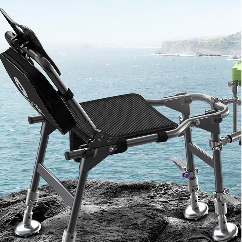 Portable Fishing Folding Portable Multi-Functional Lamp Lightweight Aluminum Alloy Table Seat Multi-Terrain Wild Fishing Chair