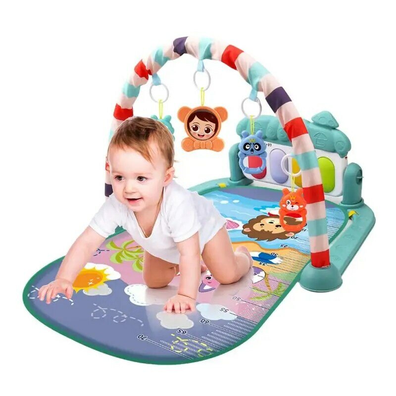 Soft Chocalhos Atividade Gym Mat para o bebê recém-nascido, desenvolvendo tapete, brinquedos musicais, brinquedos sensoriais Kid, Pedal Piano, 0-12 meses