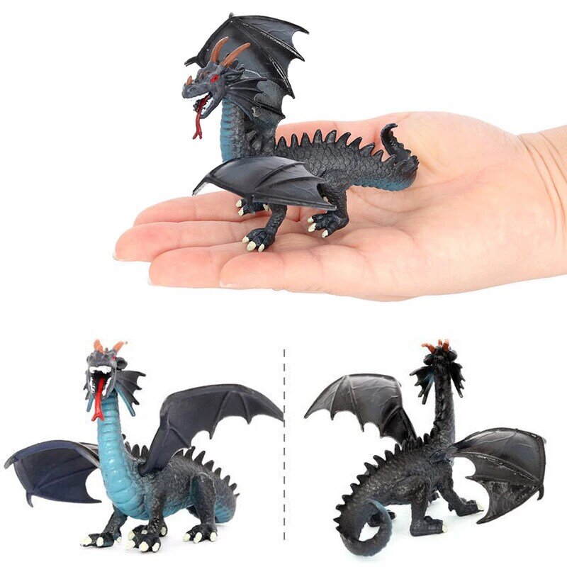 Mini figurines de dessin animé pour enfants, figurines de Dragon et de feu d'artifice, mignon, elfe, dinosaure, Animal ABS, cadeau idéal