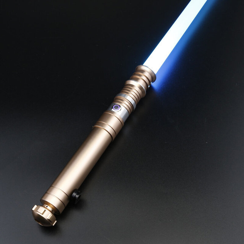 Металлический световой меч RGB с гладкой качели, лазерный меч Luz 16 цветов, меняющий цвет, 5 звуков, FOC Rave, оружие, мигающая игрушка