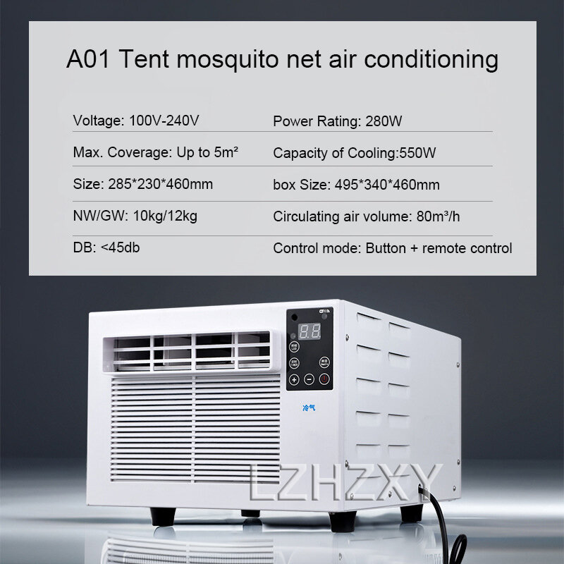 Aire acondicionado pequeño móvil de 110v/220v, minirefrigerador de escritorio con mosquitera, refrigeración para mascotas