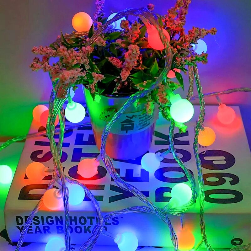 Girlanda żarówkowa LED świetlne z kulkami na zewnątrz girlanda z łańcuszkiem żarówka lampki na przyjęcie do domu weselnego ogrodu dekoracja świąteczna