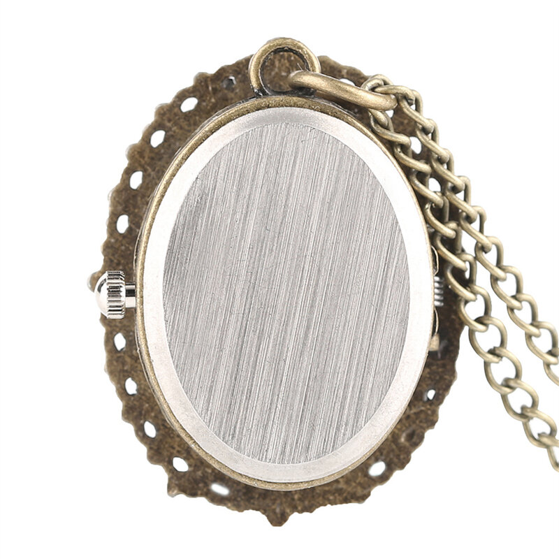 Montre de poche à Quartz pour filles et femmes, avec chaîne, en Bronze Rose blanc, P61