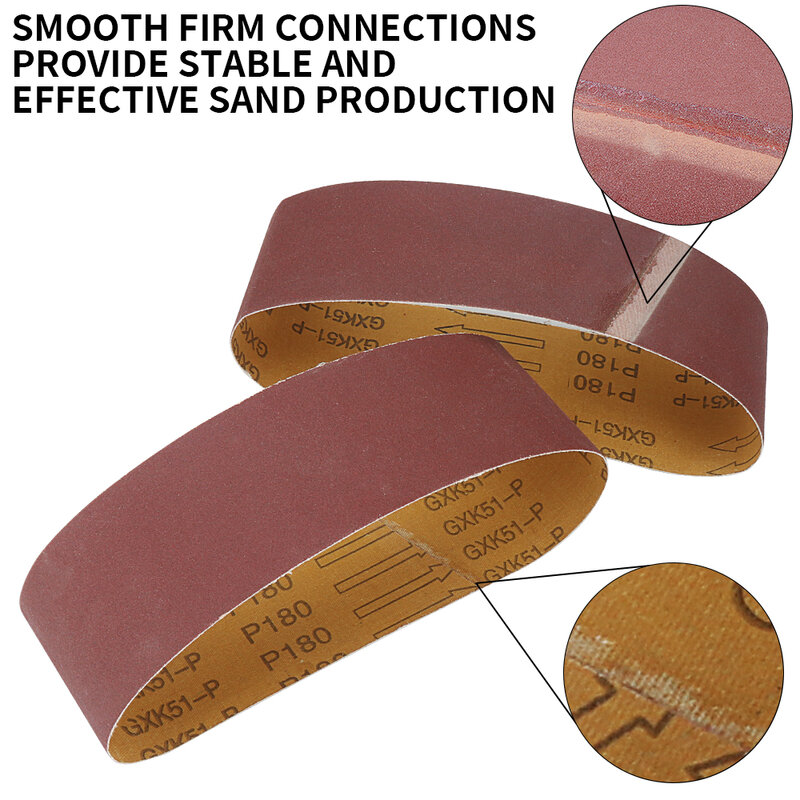 5PCS 75x533mm Sanding Belts Abrasive Bands for 3x21'' Sanders File Sanders Belt Sander Abrasive Tools Wood Soft Metal Polishing
